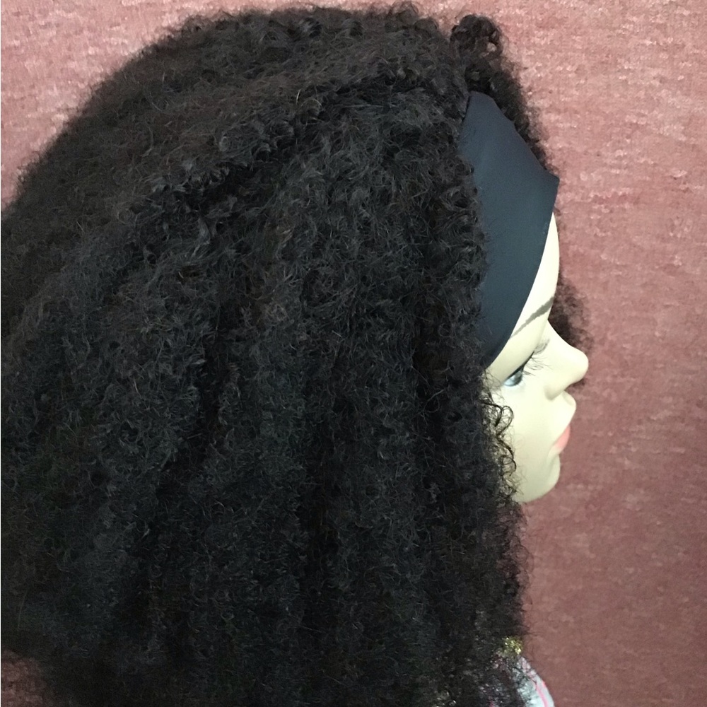 Kinky Synthetic Afro Headband Wig Curly Half Wig For Woman - Picture 2 of 11
